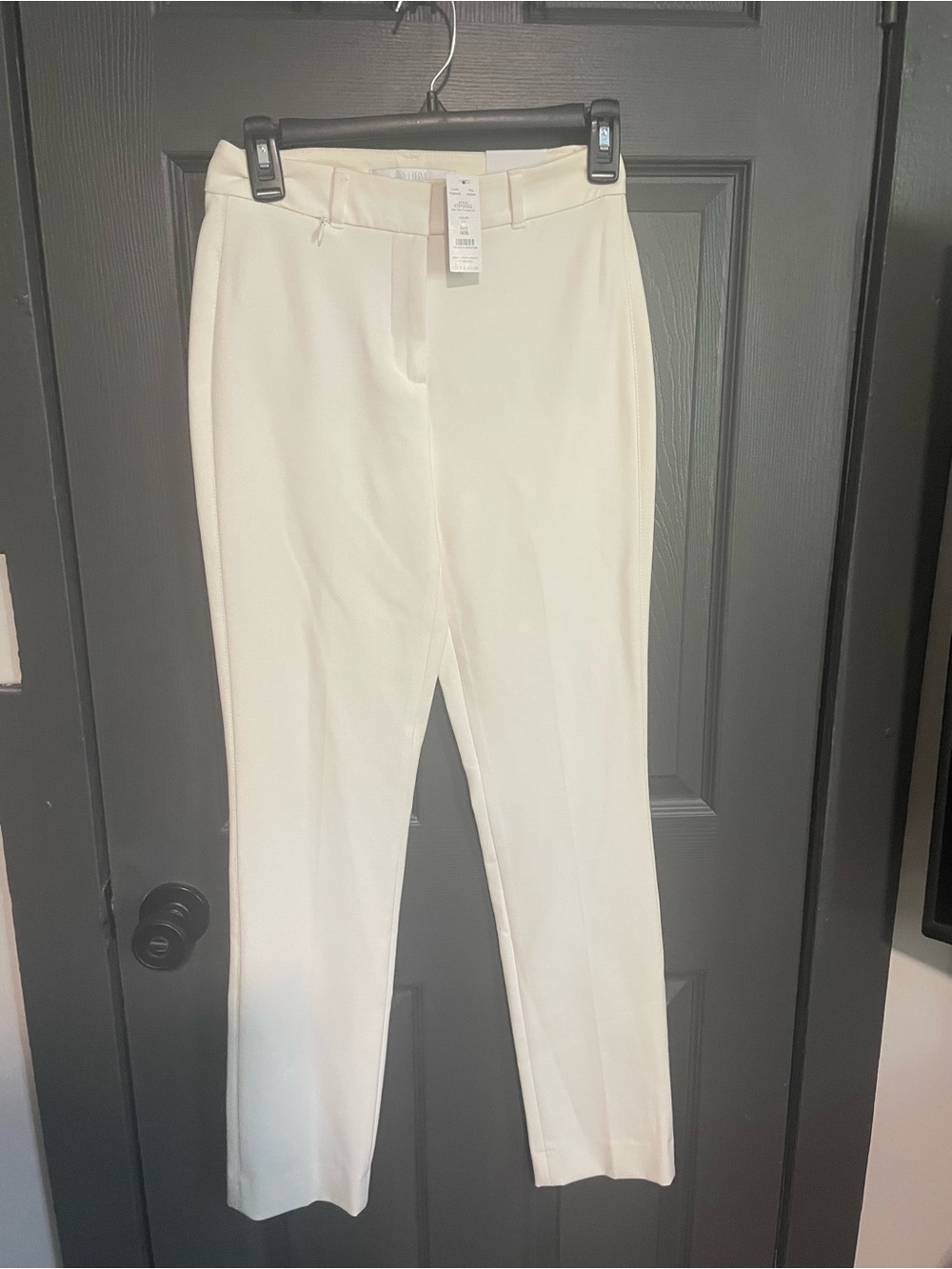 White House Black Market Women's Off-White Straight-Leg Dress Pants
